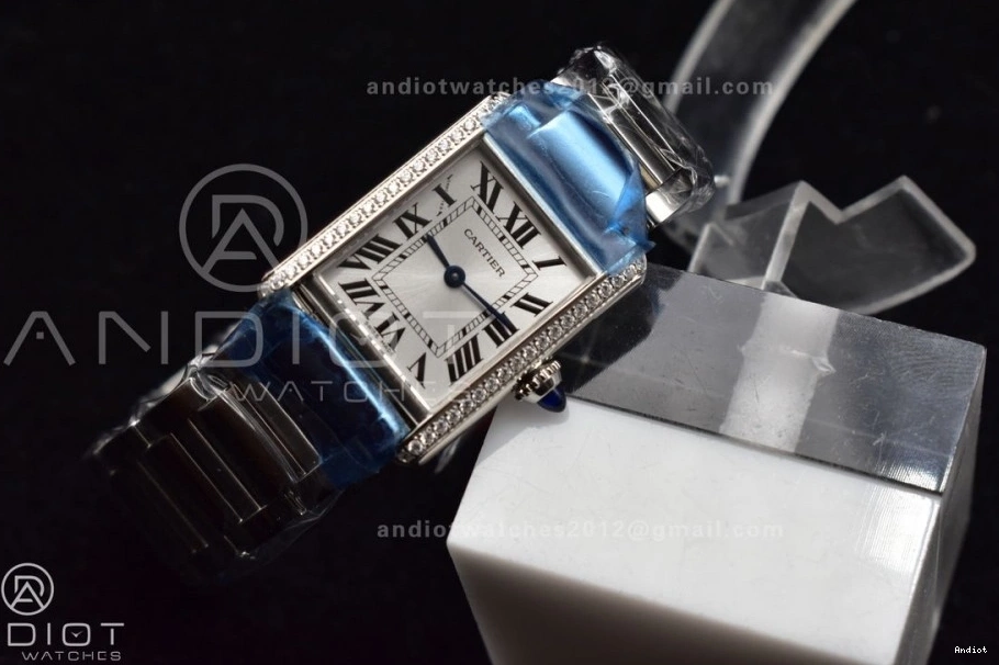 Quartz Diamond Ronda On 1190 With Dial Solo Bracelet K11F 20.3mm Bezel Tank SS SS Soft White 0709